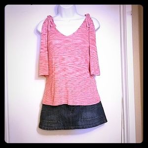 Tommy Hilfiger open shoulder pink top.